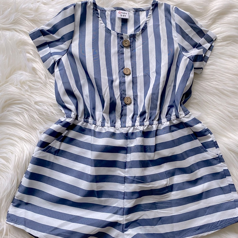 NWOT PATPAT Toddler Striped Romper 3-4T